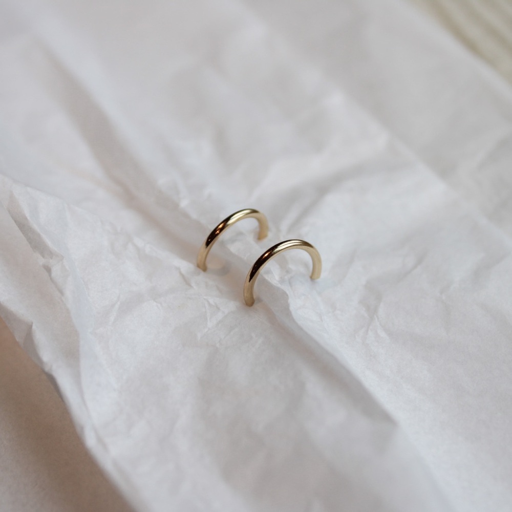 14k yellow gold filled sleeper hoop earrings 12mm